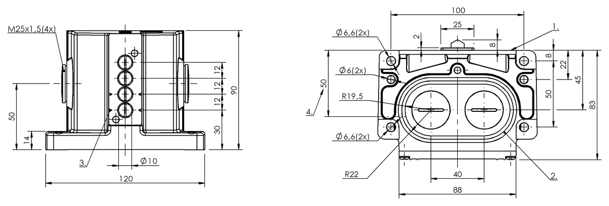 Mechanische Reihenpositionsschalter mit Sicherheitsschaltstellen