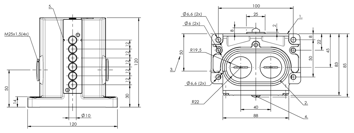 Mechanical multiple position limit switches with safety switch positions