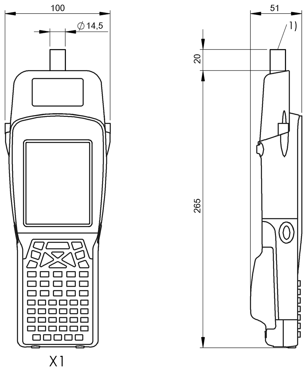モバイル式 HF リード/ライトデバイス（13.56 MHz）