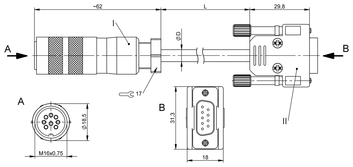 Double-ended cordsets