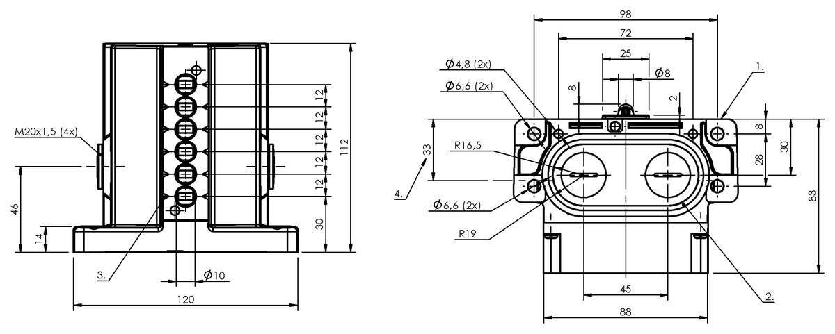 Mechanical multiple position limit switches with safety switch positions
