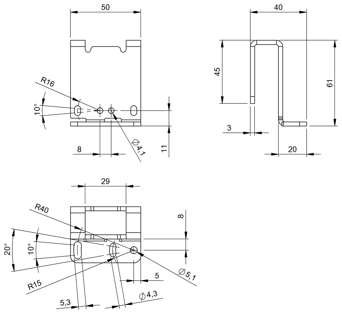 Mounting bracket for photoelectric sensors