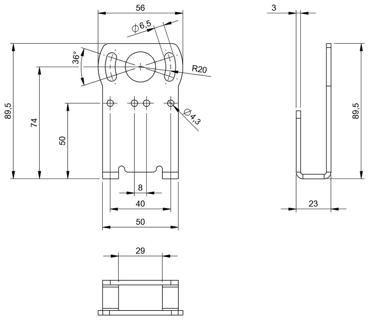 Mounting bracket for photoelectric sensors