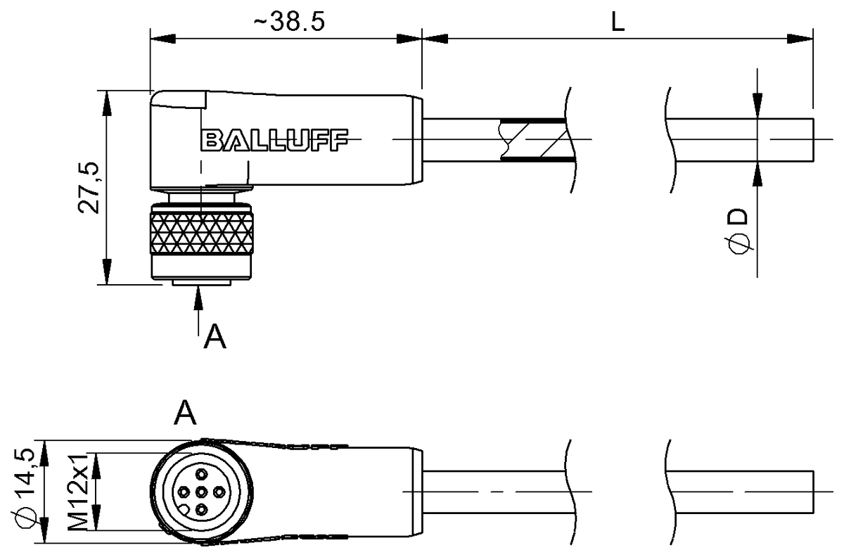 Przewody przyłączeniowe z jednostronnym złączem