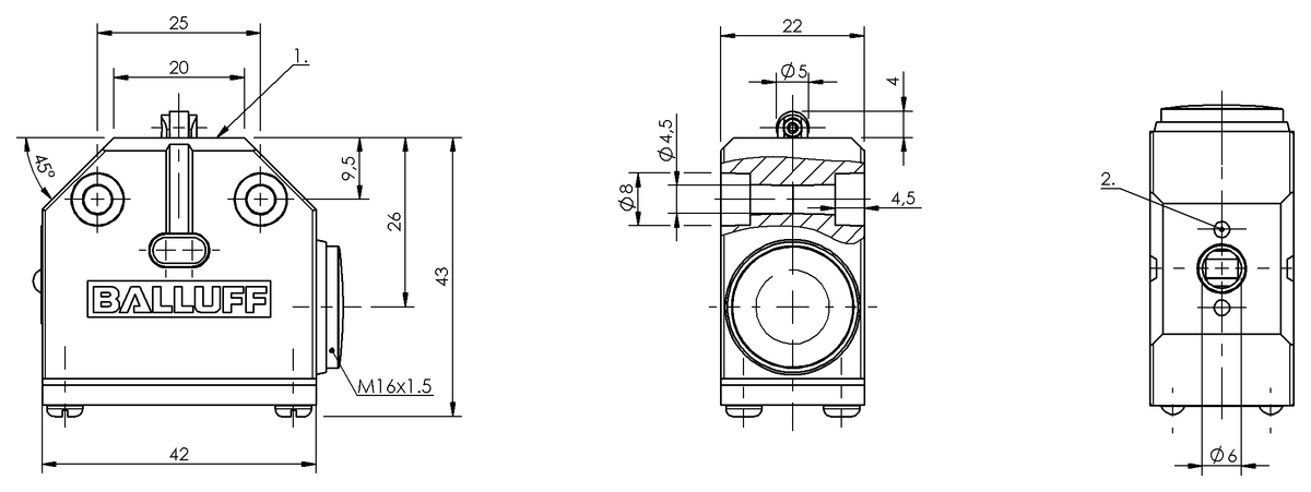 Mechanical single position limit switches with positive opening