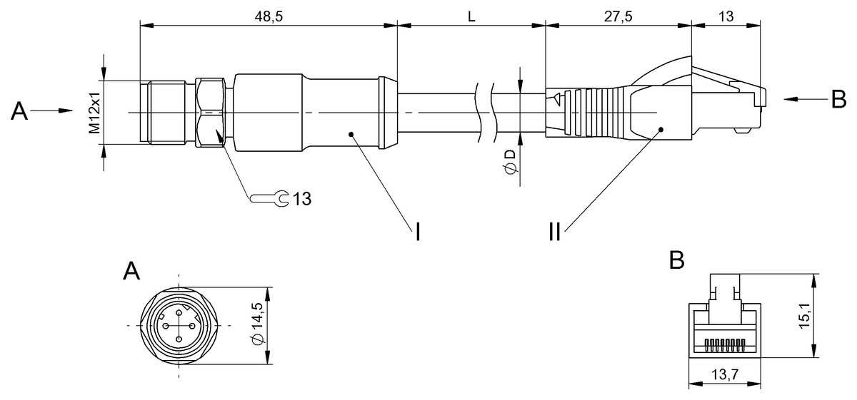 Double-ended cordsets