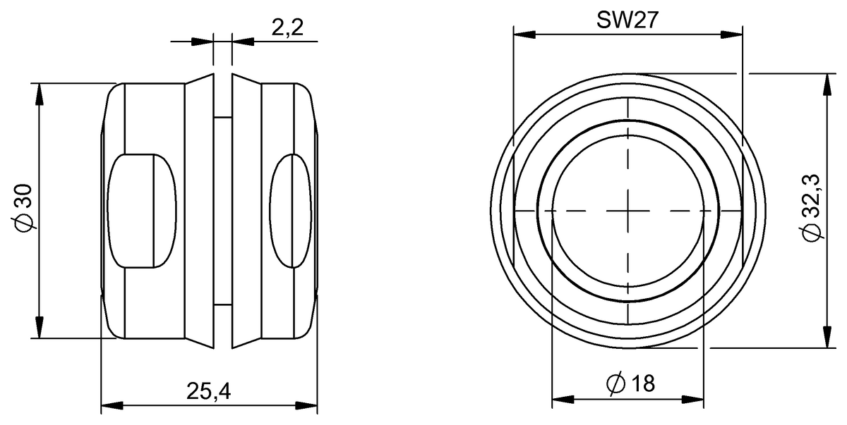 Klemmhalter ohne Festanschlag für Näherungsschalter