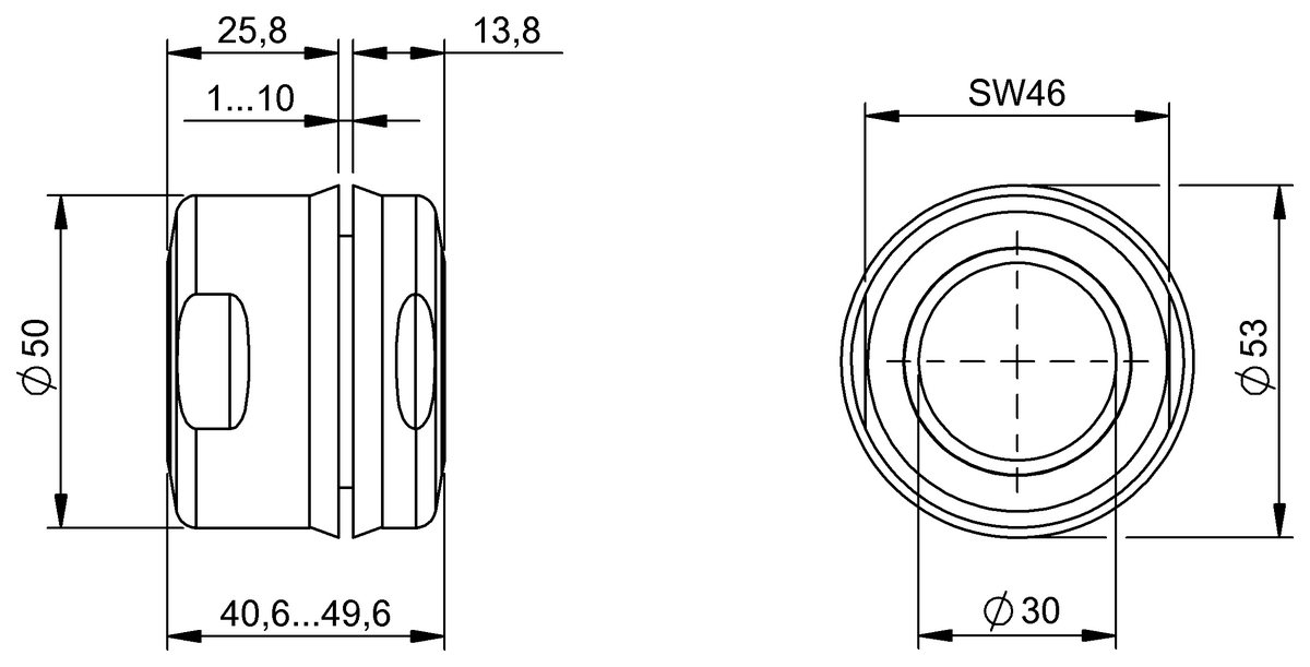 Clamp without fixed stop for proximity switches