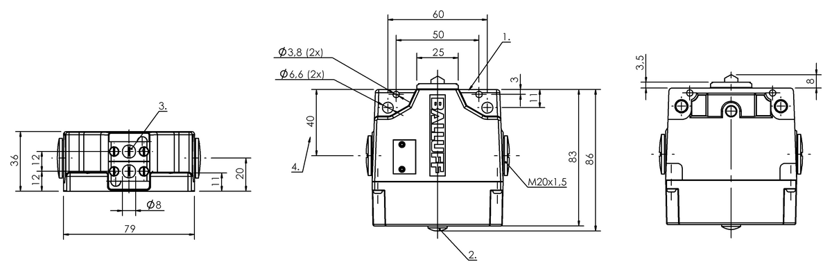 Mechanical multiple position limit switches