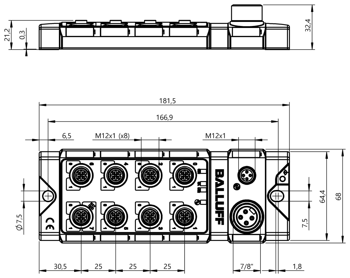 IO-Link sensor/actuator hubs