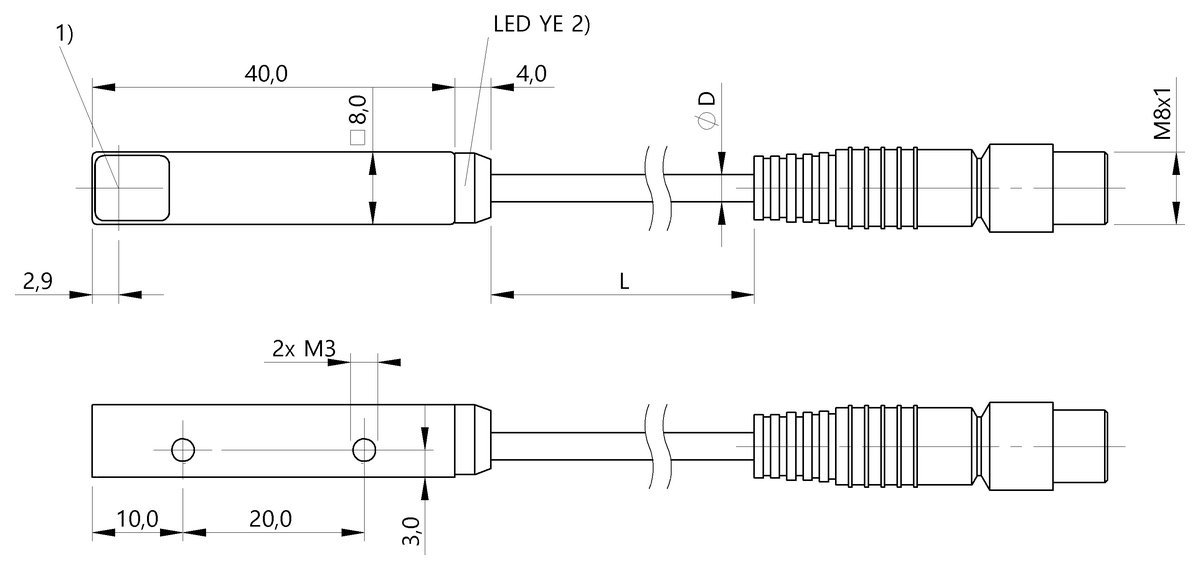 Through-beam sensors