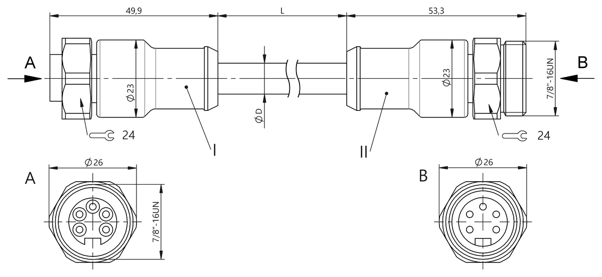 Double-ended cordsets