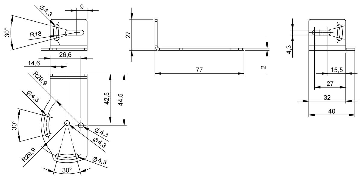 Haltewinkel für optoelektronische Sensoren