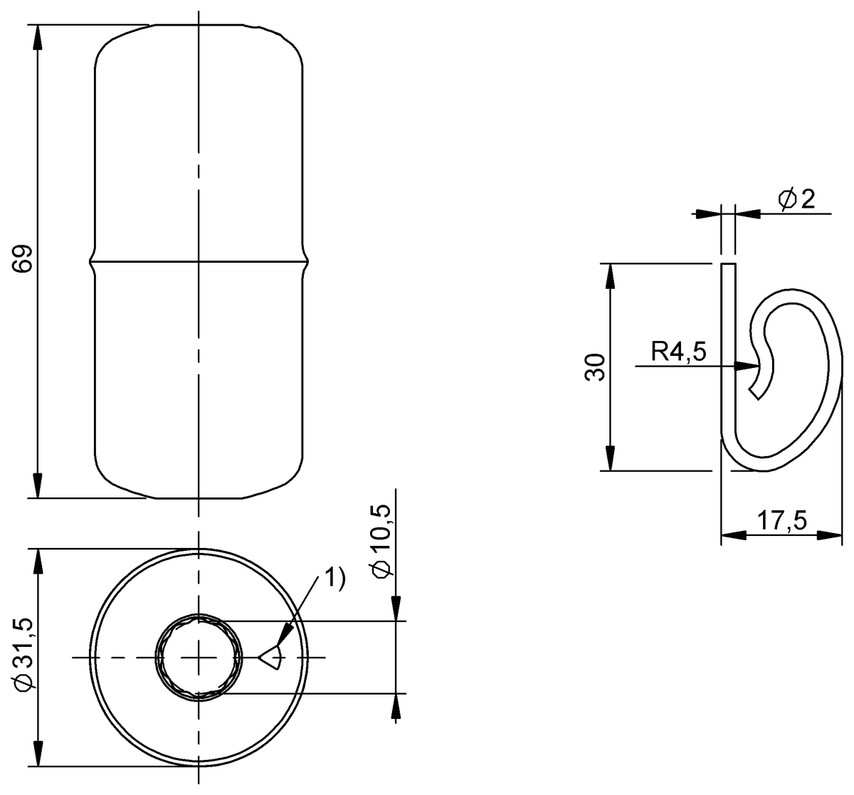 Positionsgeber für Stabbauform