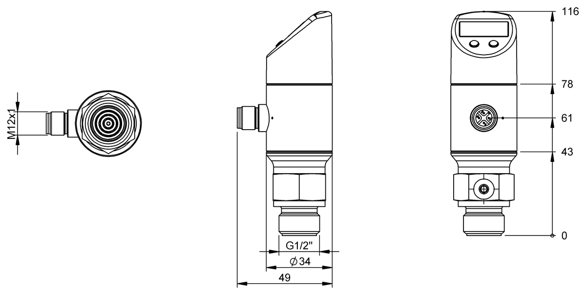 Front flush pressure sensors