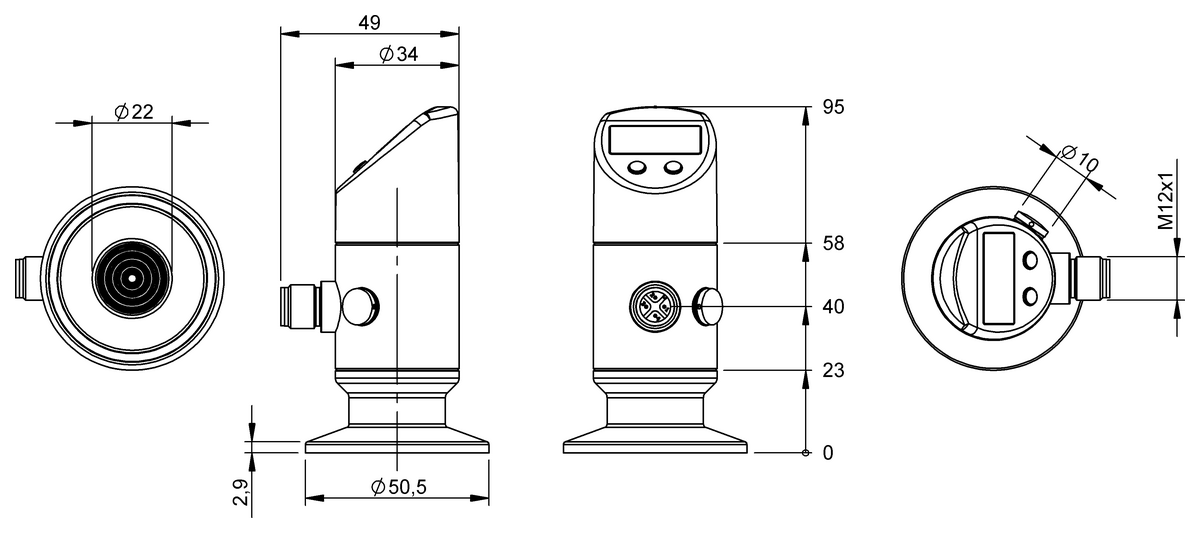 Front flush pressure sensors