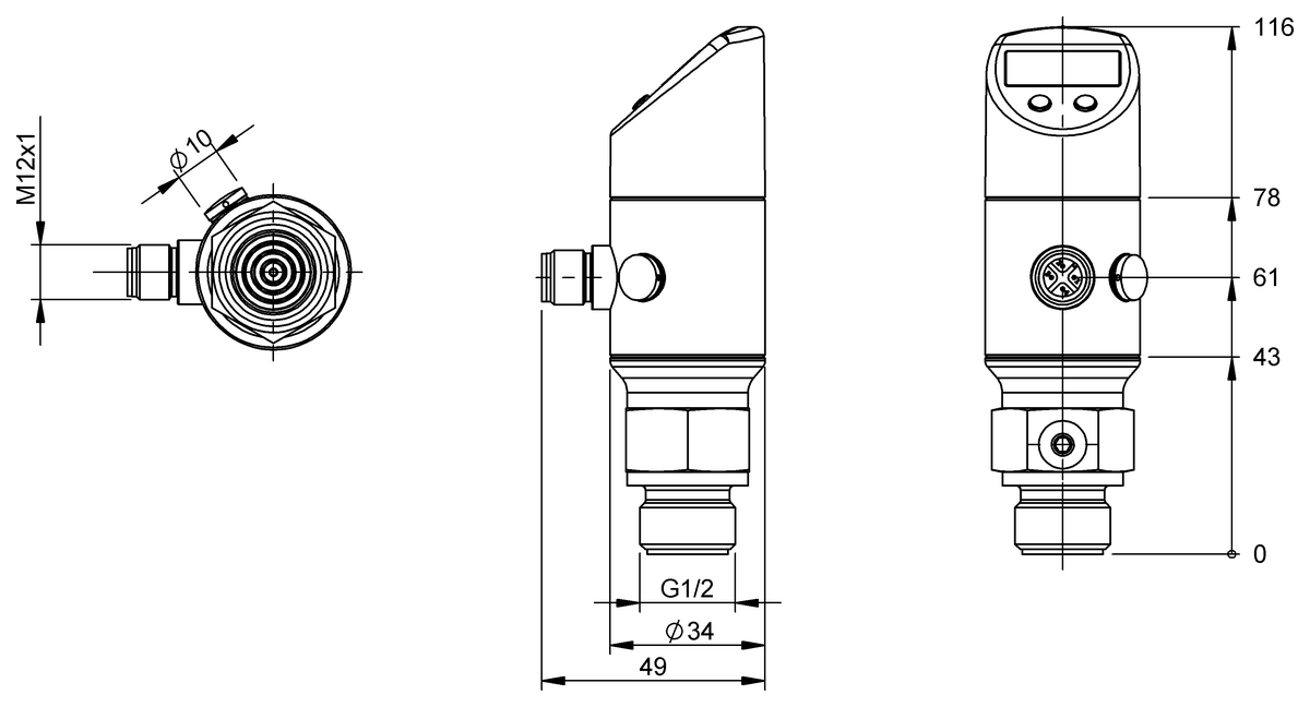 Front flush pressure sensors