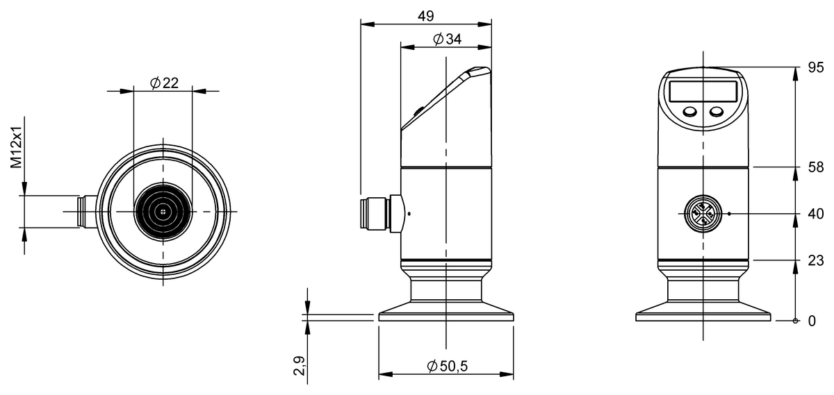 Front flush pressure sensors