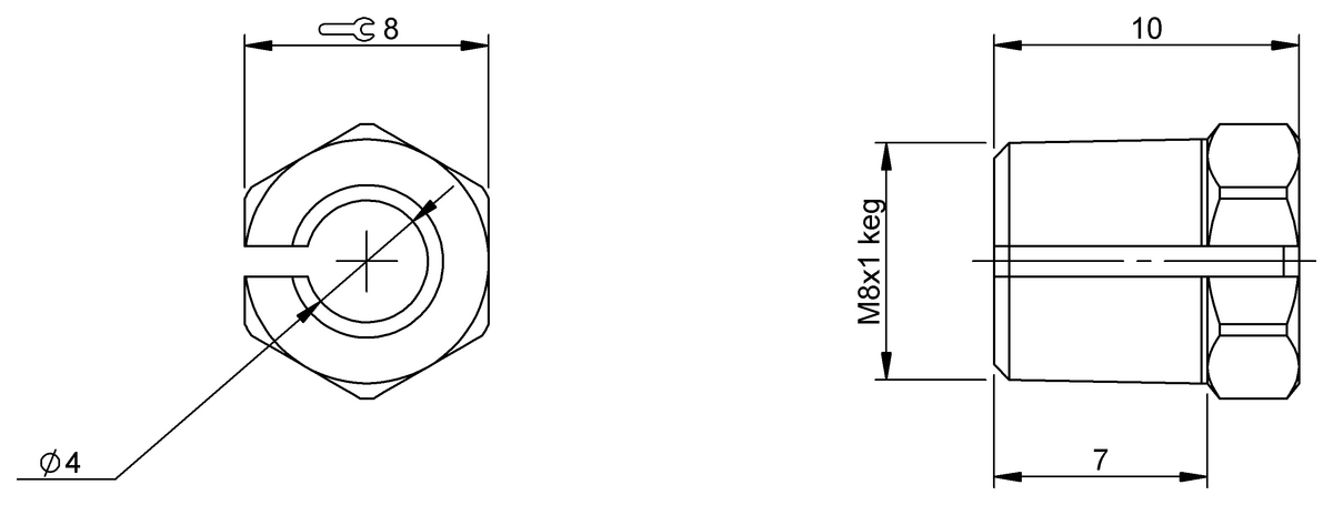 Pinza sin tope fijo para interruptor de proximidad