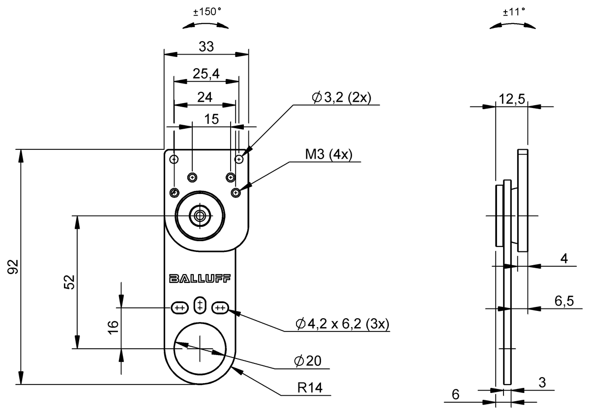 Haltewinkel für optoelektronische Sensoren