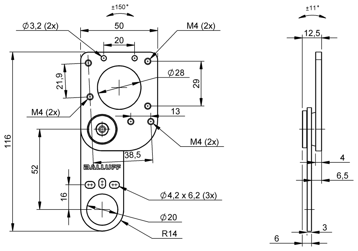 Mounting bracket for photoelectric sensors