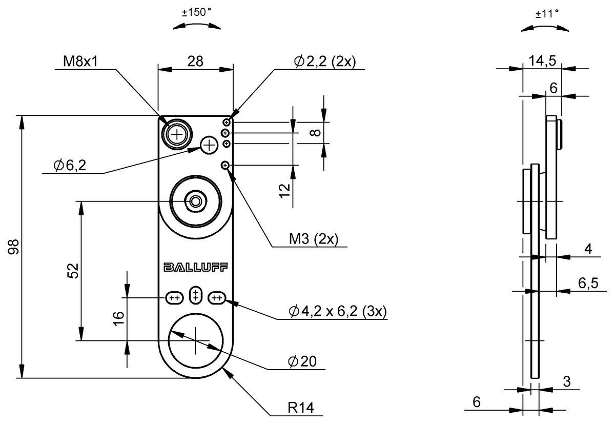 Mounting bracket for photoelectric sensors
