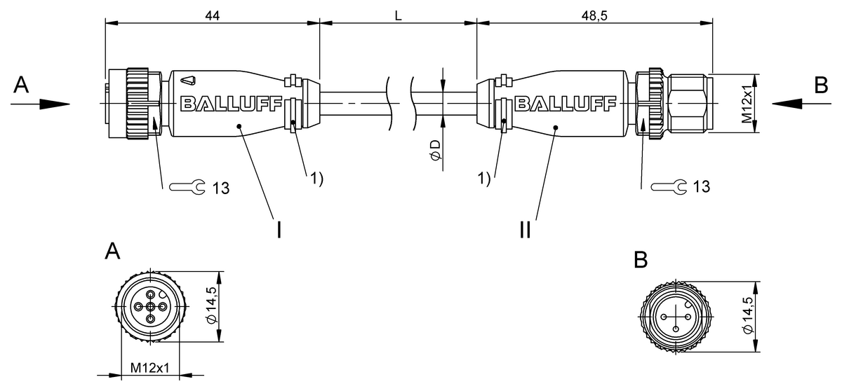 BCC0KFF (BCC M415-M413-3A-300-PH0334-030) Double-ended