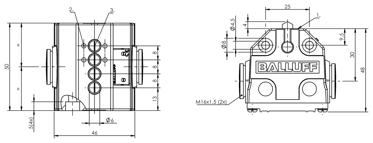 Mechanische Reihenpositionsschalter mit Sicherheitsschaltstellen