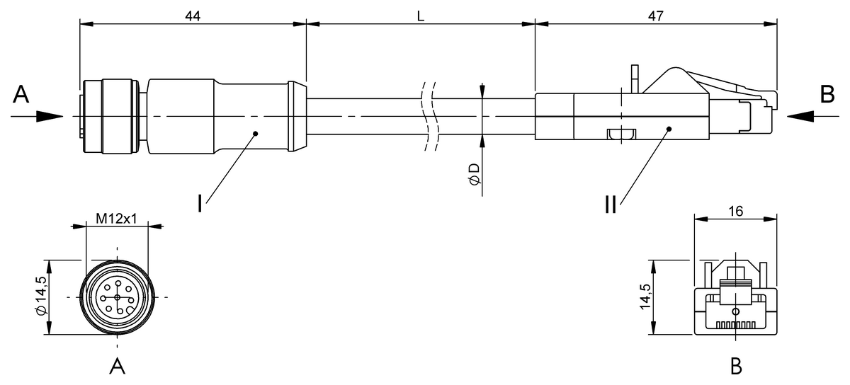 Double-ended cordsets
