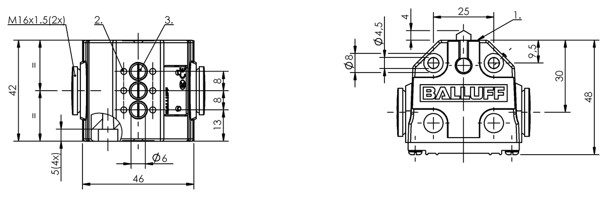 Mechanical multiple position limit switches with safety switch positions
