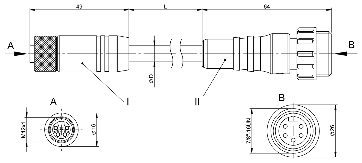 Double-ended cordsets