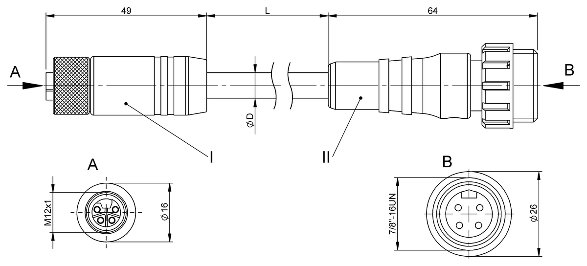 Double-ended cordsets