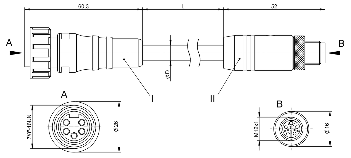 Double-ended cordsets