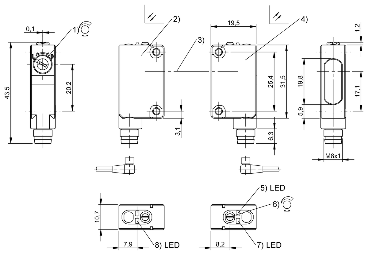 Through-beam sensors