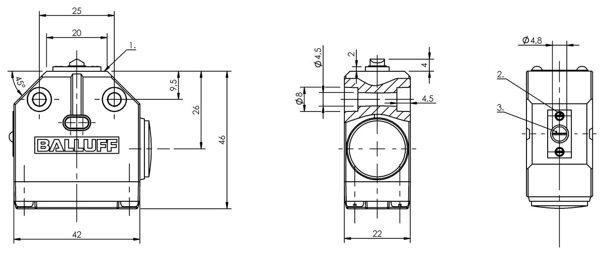 Mechanical single position limit switches with positive opening