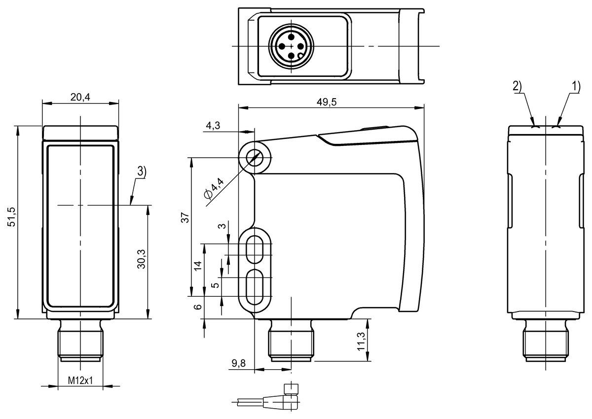 Sensor ótico de barreira