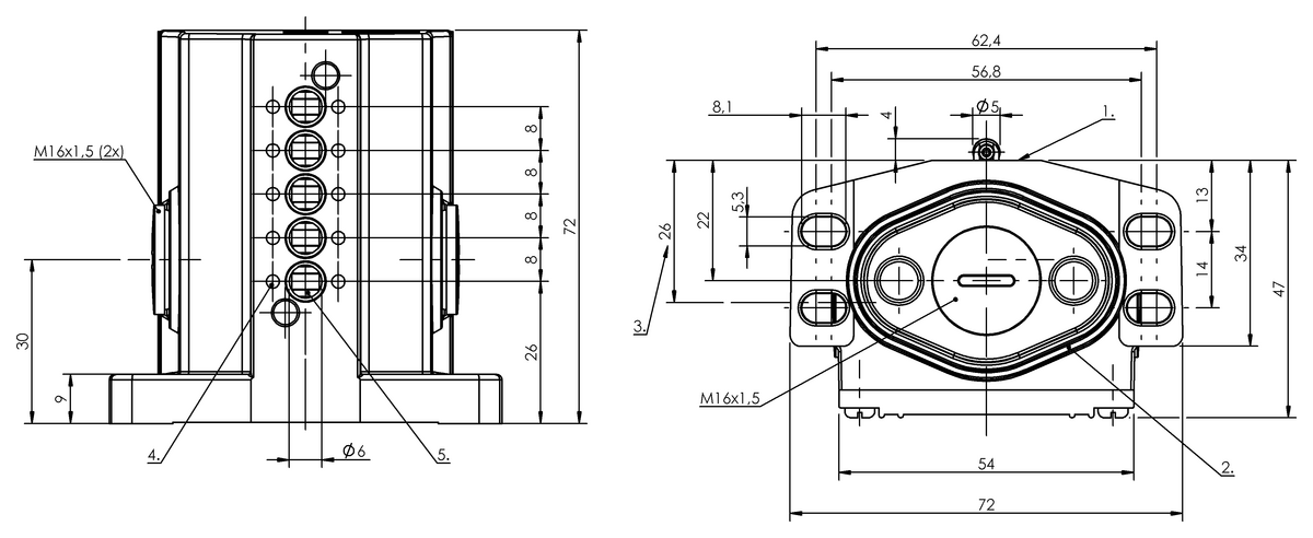 Mechanische Reihenpositionsschalter mit Zwangstrennung