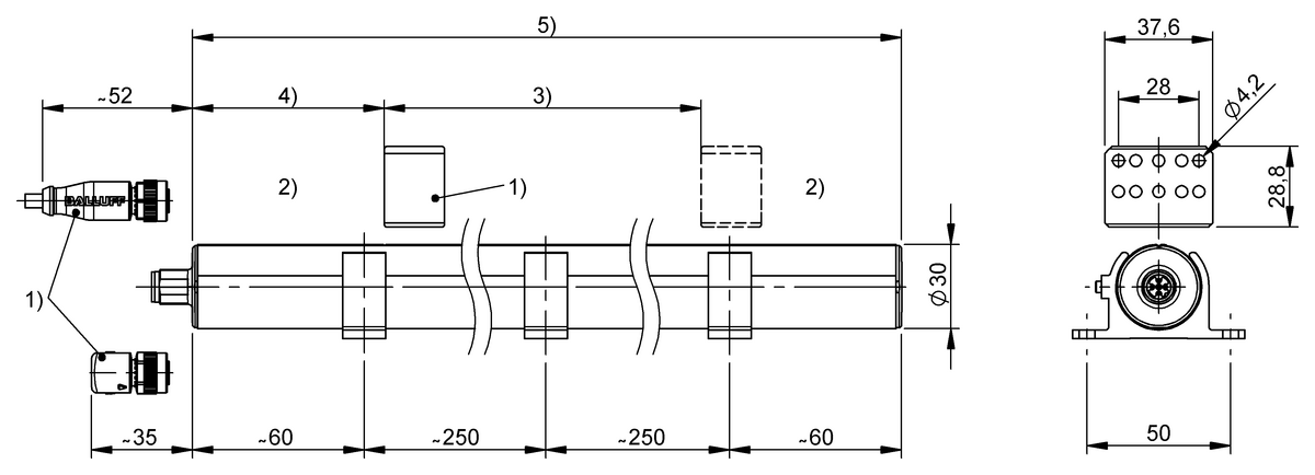 Magnetostrictive linear position sensors in profile design