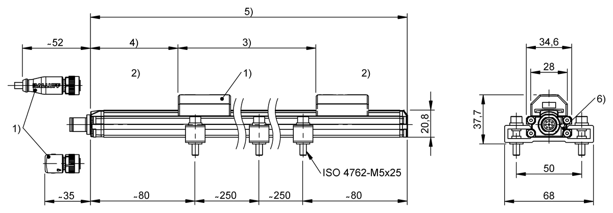 Magnetostrictive linear position sensors in profile design