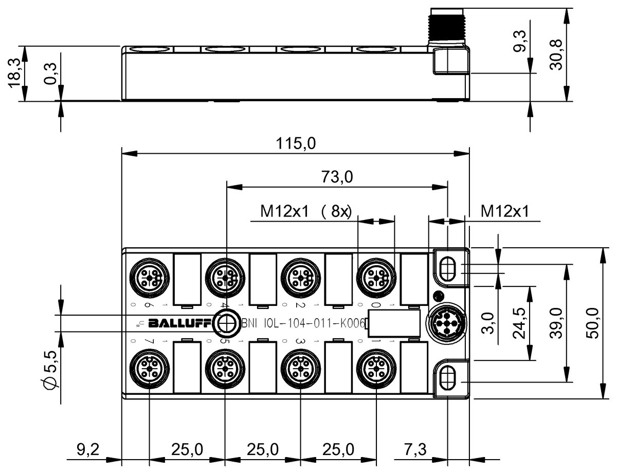 Hubs de sensores/atuadores configuráveis com IO-Link