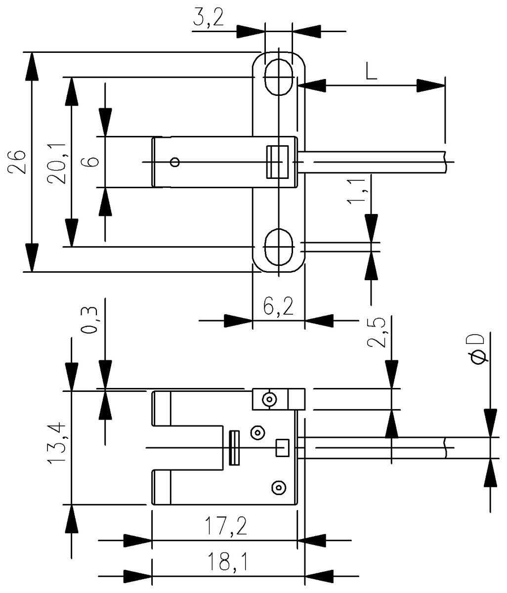 Fork sensors plastic