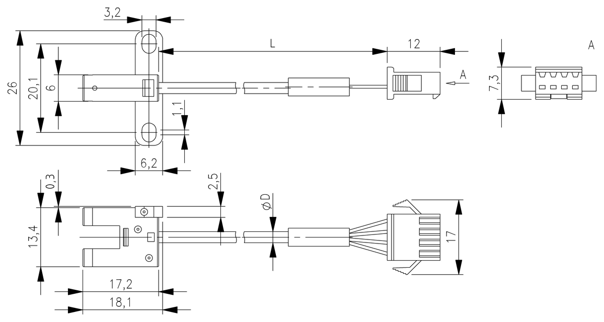 Fork sensors plastic