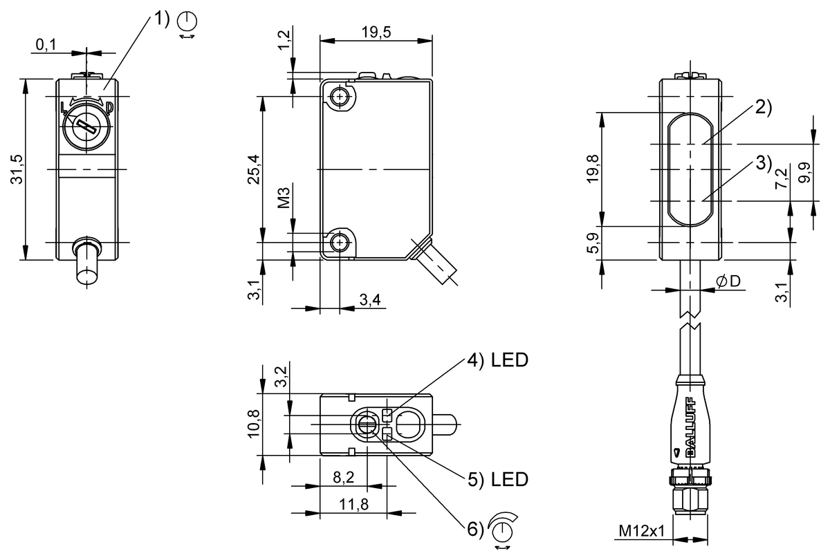 Diffuse sensors
