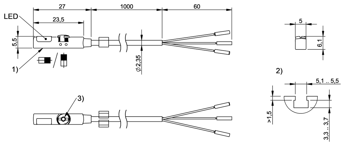 BMF00PN (BMF 235K-HMPS-C-3-P0-01) Cylinder sensors for multiple slot ...