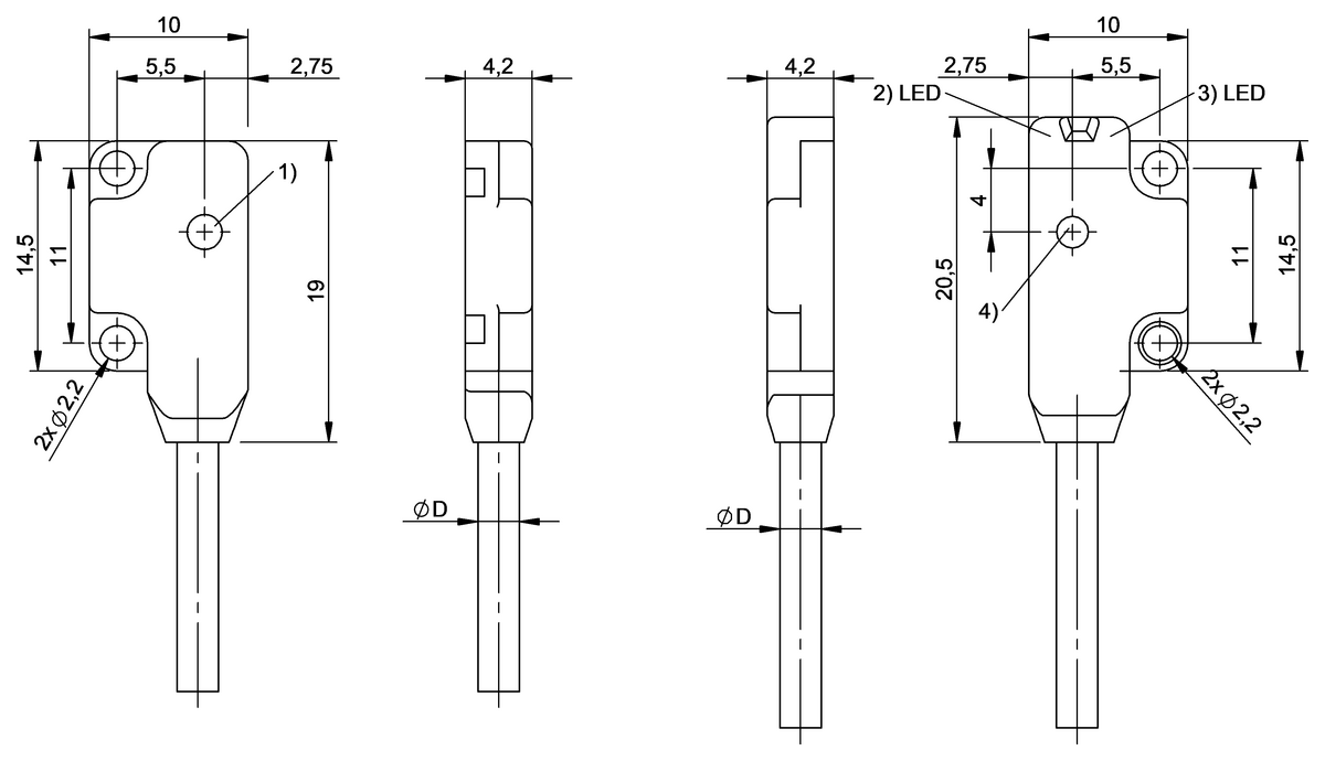 Through-beam sensors