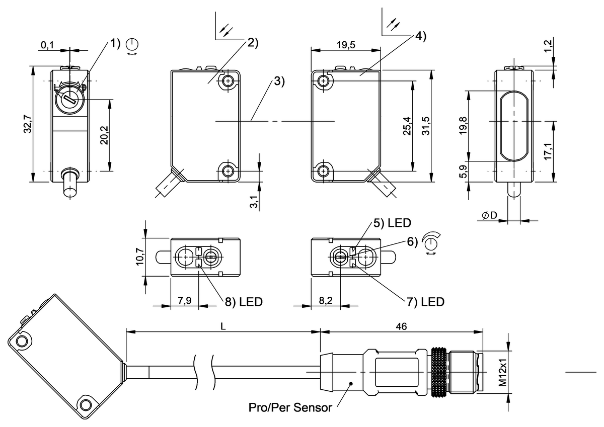 Through-beam sensors