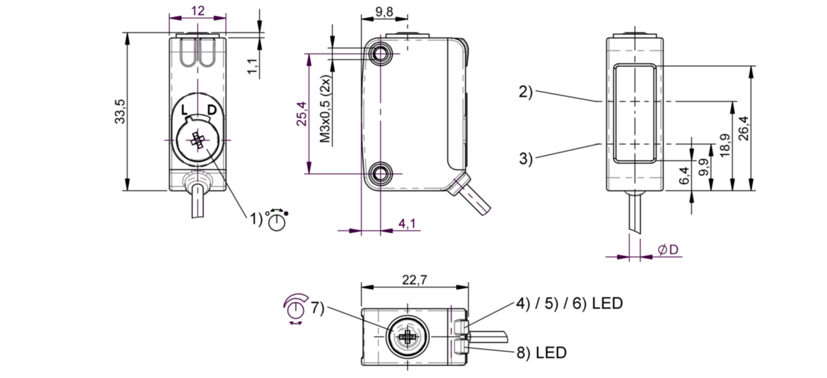 Difúzne optické snímače