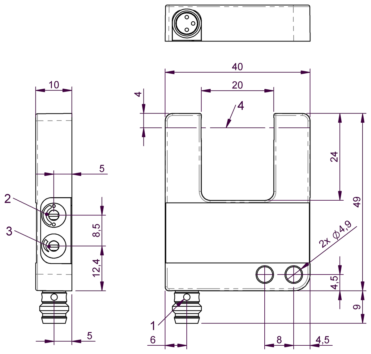 Fork sensors and angle sensors