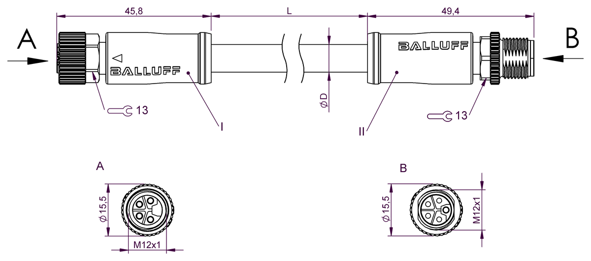 Double-ended cordsets
