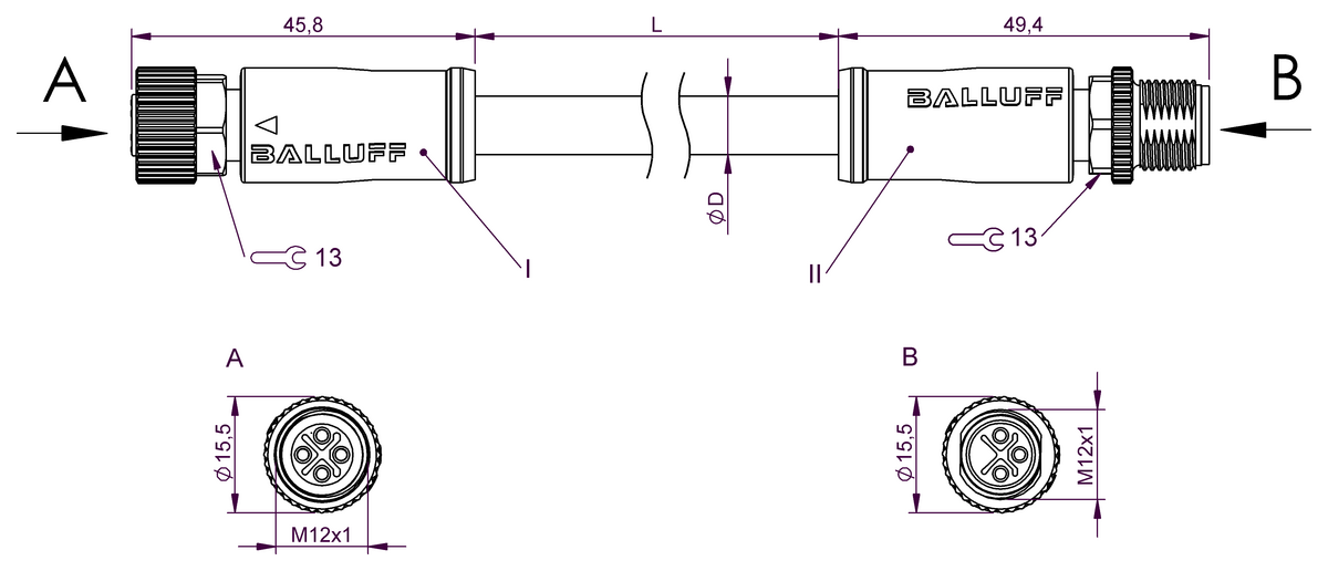 Double-ended cordsets